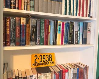 Collection of Civil War Books and Nebraska License Plate
