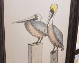 Framed Print of Two Pelicans by "Arthur S. Singer"