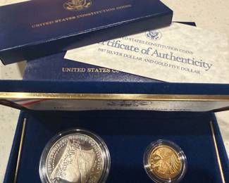 US constitution coin set silver and gold