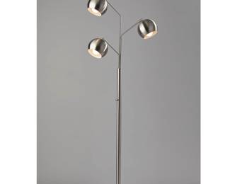 Adesso Emerson 3-Light Tree Lamp - Antique Brass/Brushed Steel 