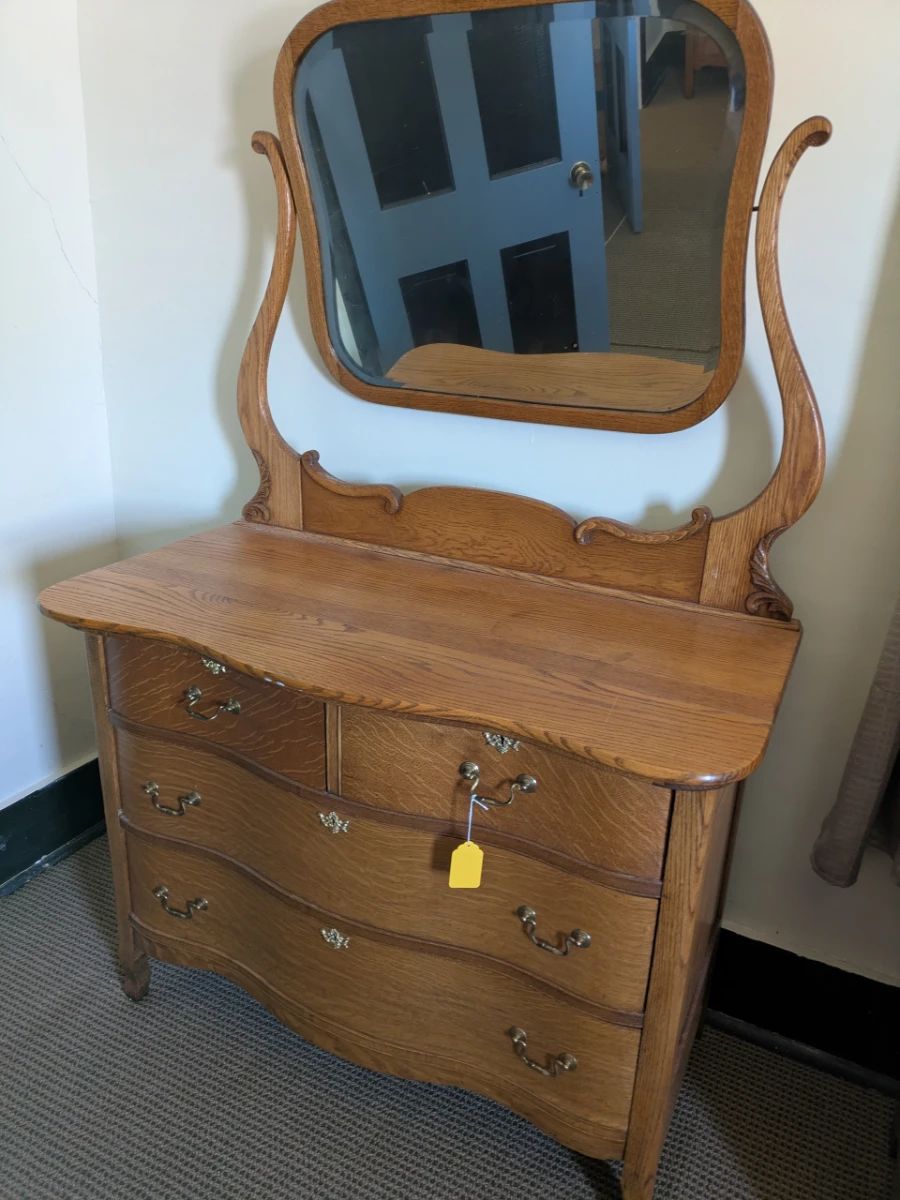 Antique dresser with mirror, beautifully refinished