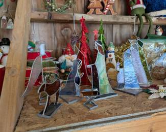 Stained glass nativity scene