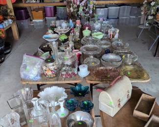 Antique glassware and decor