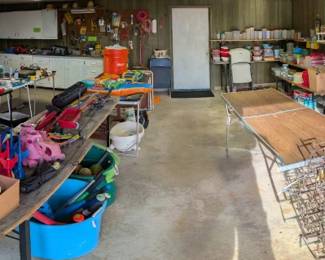 Lawn and garden supplies, cabinet hardware, hoppy and crafts, pet supplies, camping, fishing, outdoor games, tupperware, baseball cards and sports memorabilia, filing cabinet, shop vacs