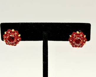 Gorgeous Red Rhinestone Earrings