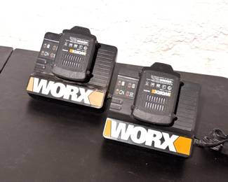 (2) Worx Charging Bases with (2) 18V Batteries