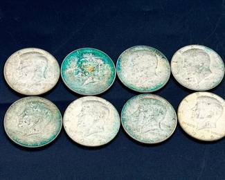 (8) Silver JFK Half Dollar Coins 1966 & 1967