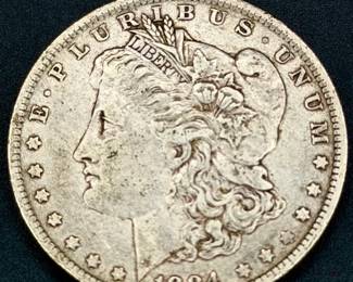 1884 Morgan Silver Dollar, featuring the Liberty Portrait Design