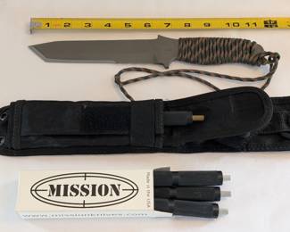 Mission MDK-Ti Titanium Knife w/box and sharpeners