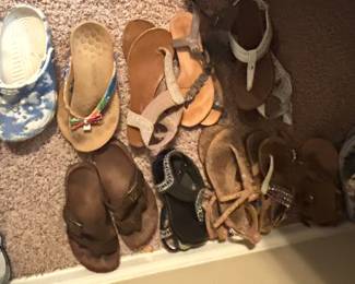 Assorted Women's Clothing, Hats, and Shoes, including Crocs