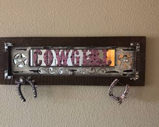 Cowgirl Themed Wall Decor with Hooks