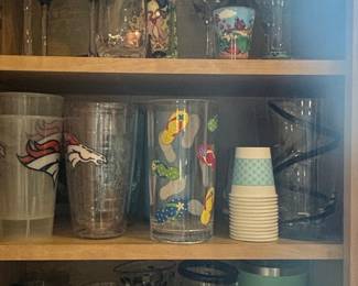 Assorted Drinkware Collection with Themed Tumblers