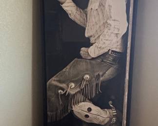 Framed Black and White Photograph "Praying Cowboy" by PennZona