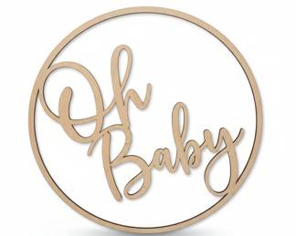 Wooden "Oh Baby" Hoop Sign