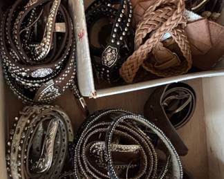 Assorted Western-Style Embellished Belts, including B.B. Simon