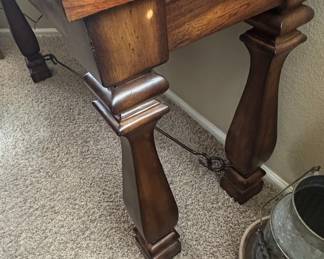 Wooden Coffee Table with Tiled Inlay