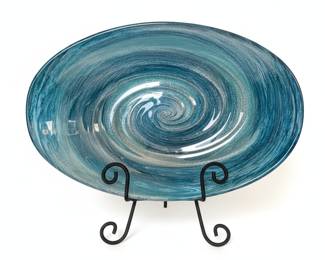 Murano Glass Swirl Bowl with Copper Aventurine