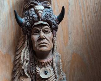 Mystic Warrior Native American Wall Plaque by Kirtito