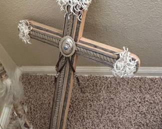 Native American Style Decorative Set with Bow, Arrows, Teepee, and Cross