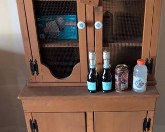 Vintage Pine Pie Safe Hutch