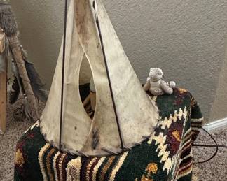 Native American Style Decorative Set with Bow, Arrows, Teepee, and Cross
