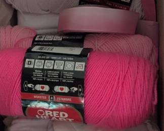 Red Heart "Super Saver" Worsted Weight Acrylic Yarn - Hot Pink & Light Pink