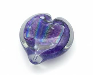 Dichroic Glass Heart Paperweight