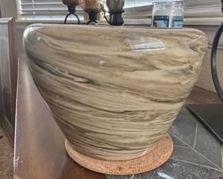 Large Marbled Ceramic Planter Pot