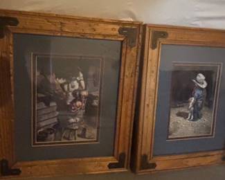 Pair of Western-Themed Framed Prints