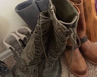 Assorted Women's Boots, including Timberland and Western styles