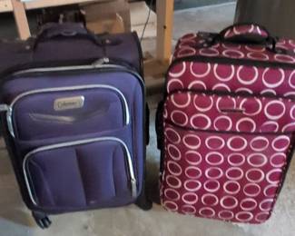 Coleman Purple Spinner Luggage & Pink Geometric Pattern Softside Carry-On Luggage