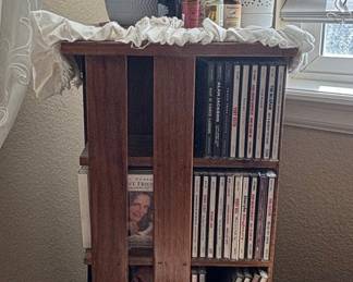 Wooden CD Tower with Country Music Collection