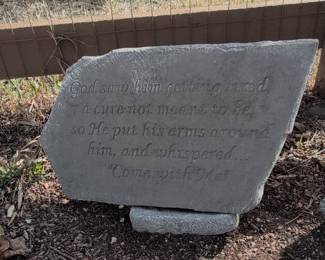 Engraved Garden Stone Memorial Plaque - 'God saw him getting tired...'