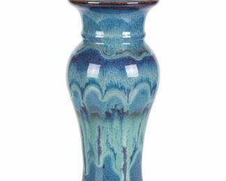 Marvin Bailey Blue Drip Glaze Vase