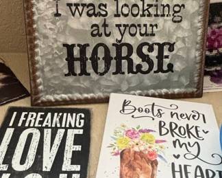 Rustic Western Themed Decorative Signs Collection