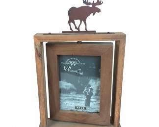 Woodland Creek "Fisherman" Photo Frame with Moose Figurine