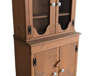 Vintage Pine Pie Safe Hutch