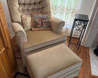 upholstered rocking chair with ottoman