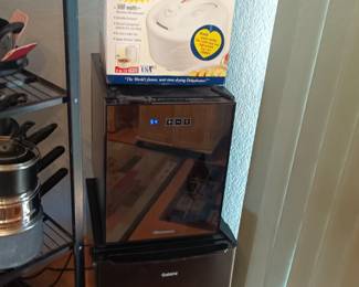 Mini fridge, wine fridge.  Just in case you are dehydrated.....