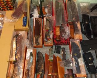 Knives of many shapes, sizes and sharpness