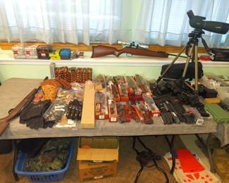 Tactical gear, air rifles and spotting scope
