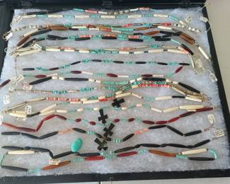 More bone, beak and turquoise necklaces