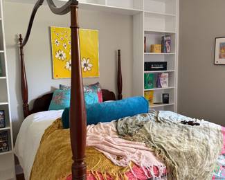 Queen size bed. U get the bed as shown all the parts to the canopy just needs to be fixed a little to work. We have all the parts and spare 