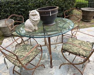 French antique bistro table and 4 chairs 
