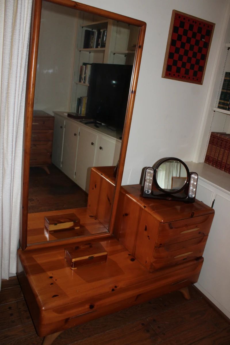 "Sculptured Pine" Mid Century Modern Lowboy