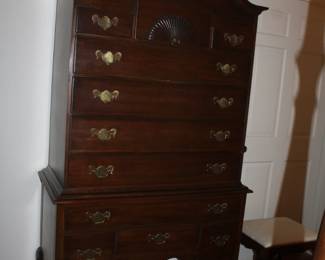 Vtg. Pennsylvania House Highboy With Engraved Brass Handles 