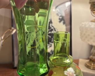 Antique Victorian Handpainted Glass Night Carafe Dated 1897