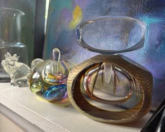 Unique Vintage Artist Signed Glass Perfume Bottles