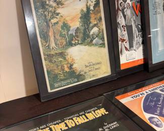 Framed Vintage Sheet Music