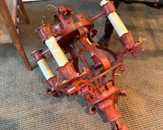 Vintage Gothic Style Cast Iron Chandelier